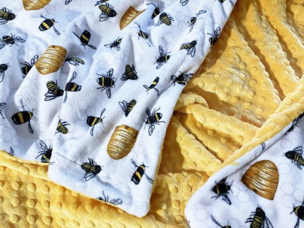 Custom Bee Minky Blanket